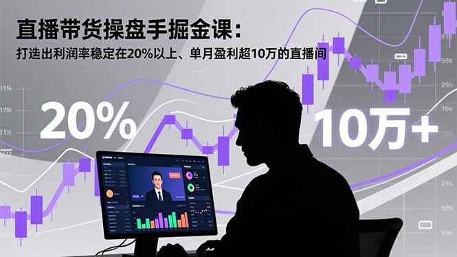 直播带货操盘手掘金课：打造出利润率稳定在20%以上、单月盈利超10万的直播间-轻资本网