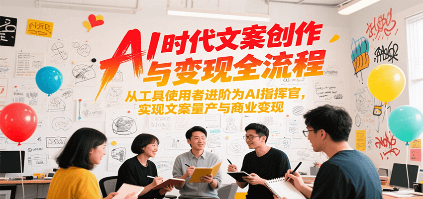 AI时代文案创作与变现全流程，从工具使用者进阶为AI指挥官，实现文案量产与商业变现-轻资本网