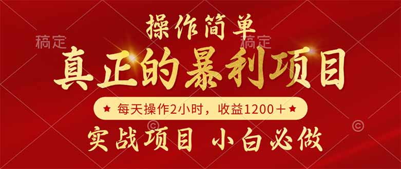 真正的暴利项目，操作简单，每天收益1200＋，自己做老板-轻资本网