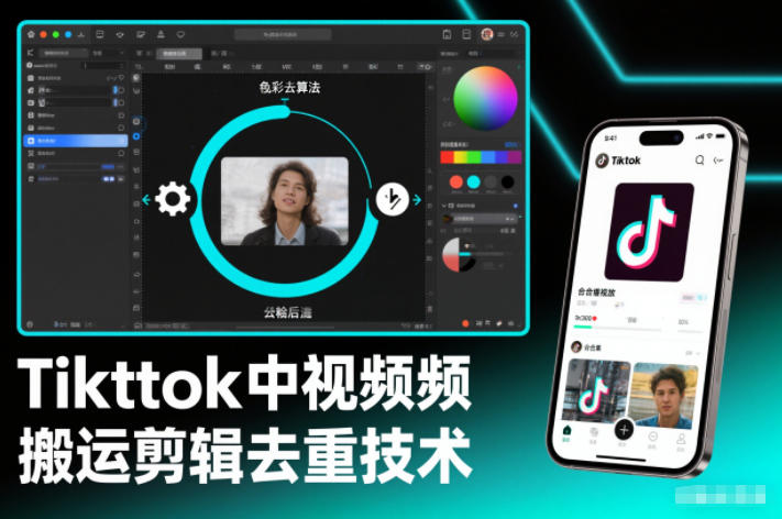 Tiktok中视频纯搬运剪辑去重技术，外来技术，自行测试-轻资本网
