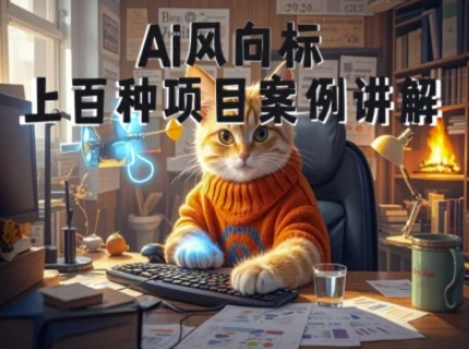 Ai风向标-附100种项目案例玩法-0基础小白到大神ai视频商业应用教学-轻资本网