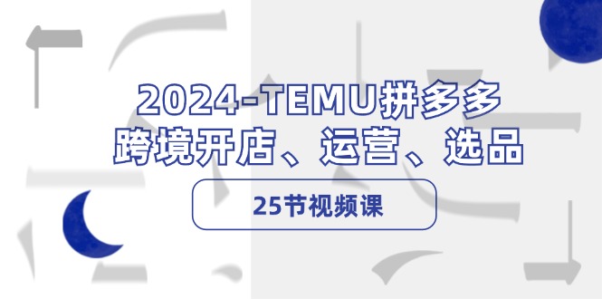 2024-TEMU拼多多·跨境开店、运营、选品(25节视频课-轻资本网
