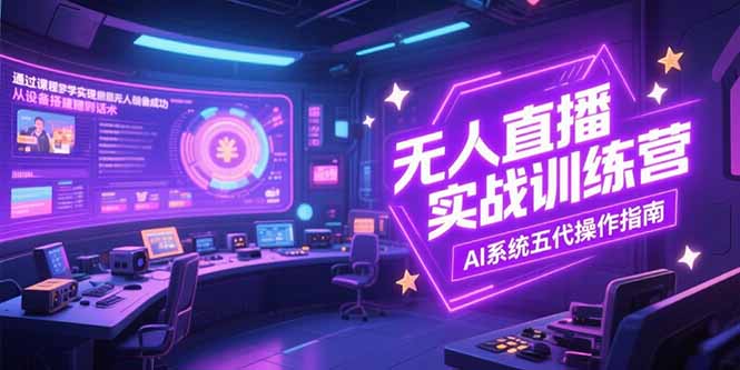 无人直播实操训练营，从设备搭建到话术，AI系统五代操作指南(7月更新-轻资本网