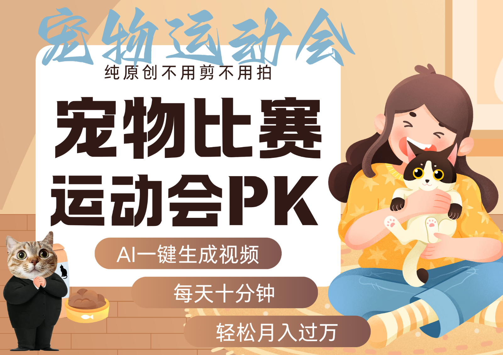 AI萌宠运动员跳水 射击 篮球 足球比赛 每天十分钟 附详细提示词文案库 代替做...-轻资本网