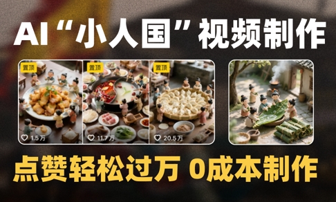 爆款1000W+播放微缩景观迷你小人国AI视频0成本制作全流程教学-轻资本网