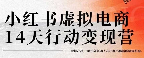 小红书虚拟电商14天变现训练营，虚拟产品，2025年普通人在小红书最后的搞钱机会(更新)-轻资本网