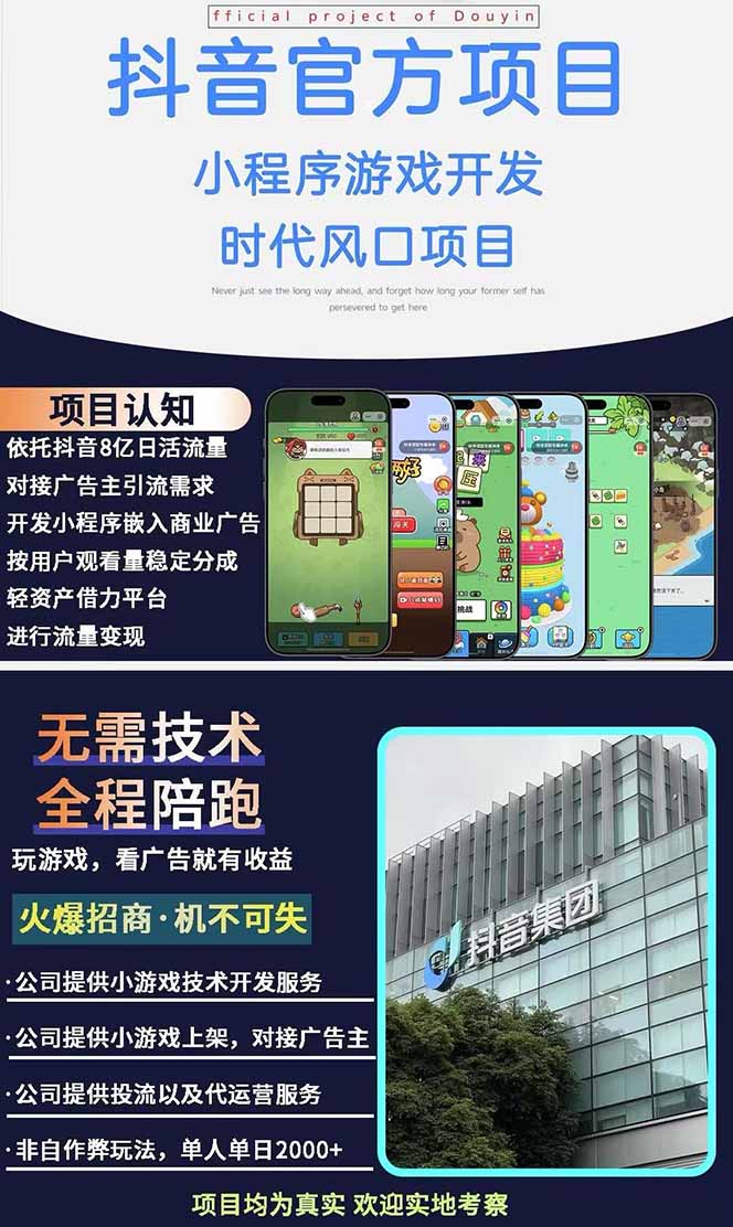 图片[1]-2025最热抖音官方项目 Ai时代风口项目小程序游戏开发 实测单个游戏日收…-轻资本网