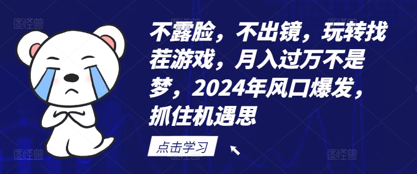 不露脸，不出镜，玩转找茬游戏，月入过万不是梦，2024年风口爆发，抓住机遇【揭秘】-轻资本网