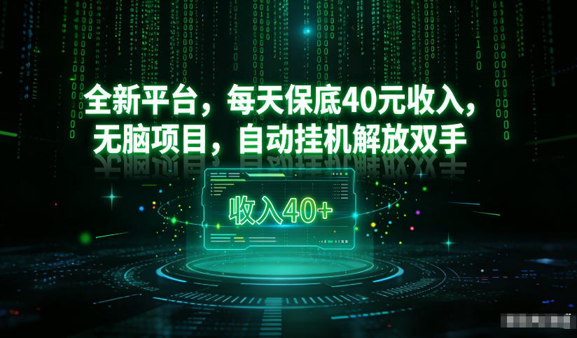最新看广平台，每天保底30-4米，无脑项目，自动挂G解放双手【揭秘】-轻资本网