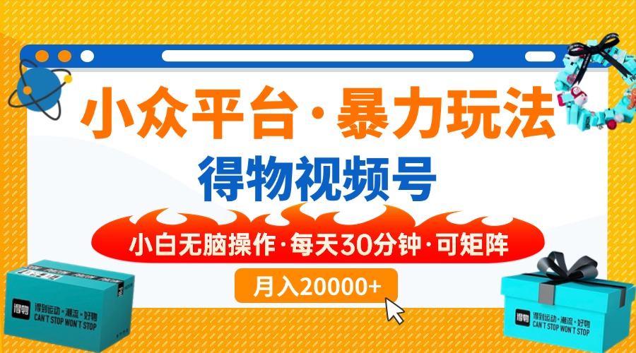 小众平台暴力玩法，一键搬运爆款视频，可矩阵小白无脑操作，每天30分钟…-轻资本网