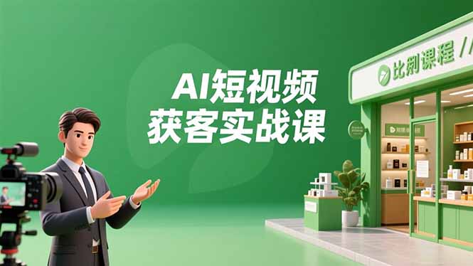 AI短视频获客实战课，数字人创作、实体行业应用、精准引流，30天获取客源月入6万+-轻资本网