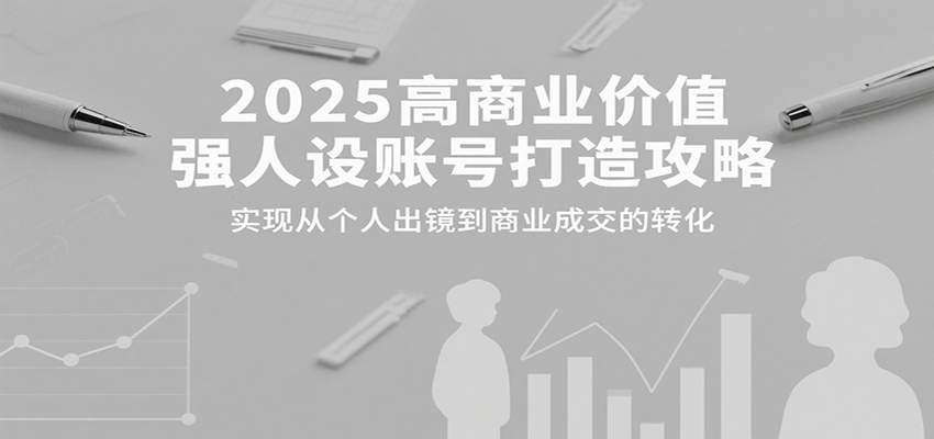2025高商业价值强人设账号打造攻略，实现从个人出镜到商业成交的转化-轻资本网
