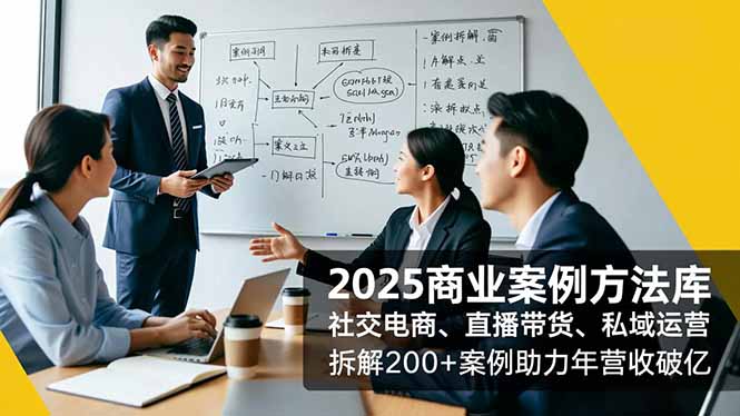 2025商业案例方法库，社交电商、直播带货、私域运营，拆解200+案例助力年营收破亿-轻资本网
