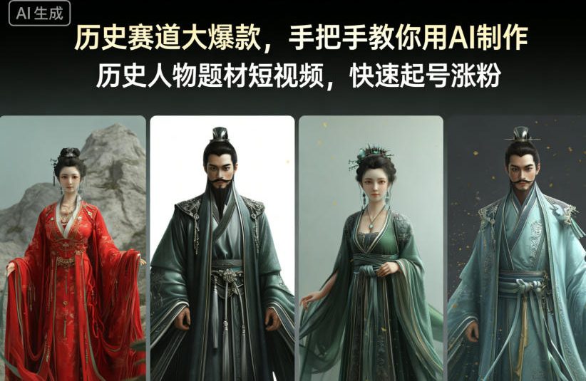 历史赛道大爆款，手把手教你用AI制作历史人物题材短视频，快速起号涨粉-轻资本网