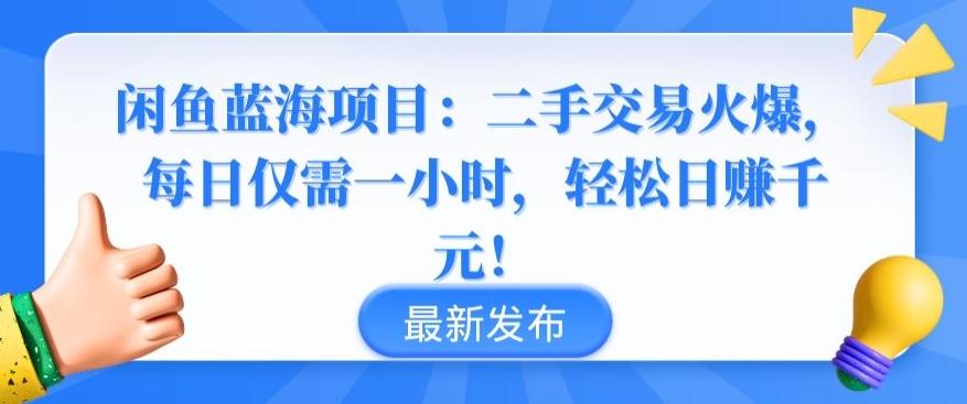 闲鱼蓝海项目：二手交易火爆，每日仅需一小时，轻松日赚千元【揭秘】-轻资本网