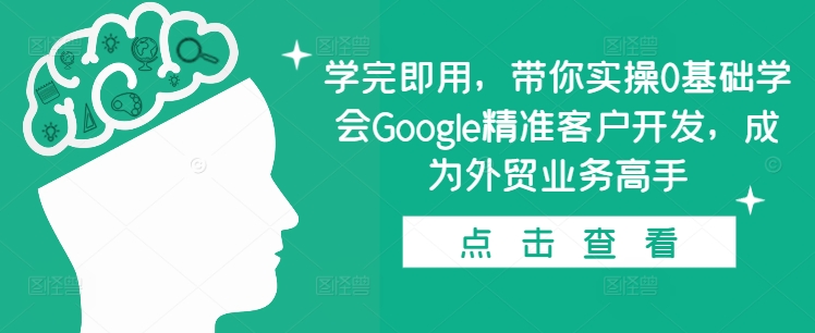 学完即用，带你实操0基础学会Google精准客户开发，成为外贸业务高手-轻资本网