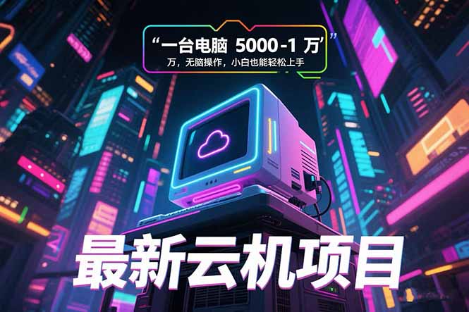 最新云机项目 一台电脑5000到10000 无脑操作小白也能轻松上手-轻资本网
