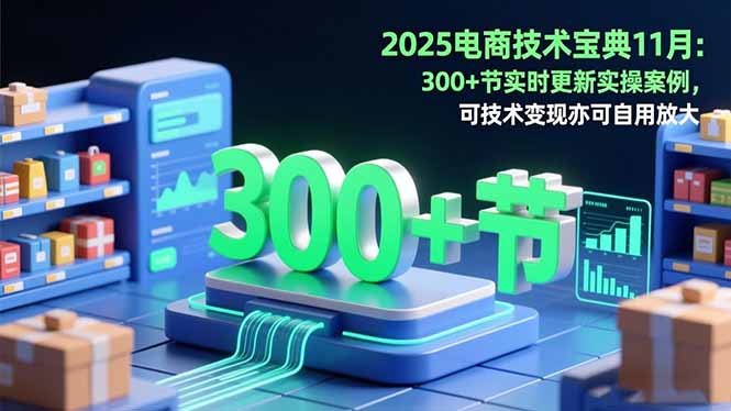 2025电商技术宝典11月：200+节实时更新实操案例，可技术变现亦可自用放大-轻资本网
