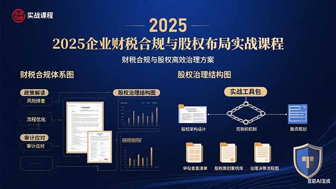 2025企业财税合规与股权布局的实战课程：财税合规与股权高效治理方案-轻资本网