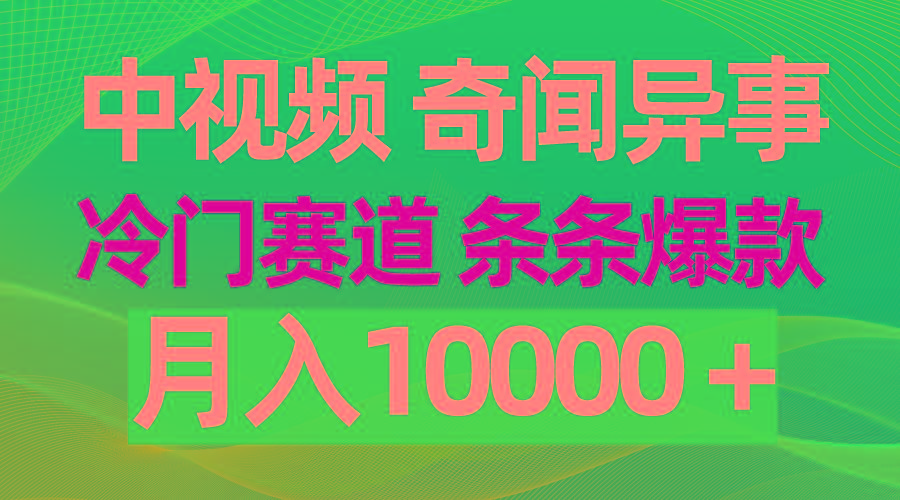 (9627期)中视频奇闻异事，冷门赛道条条爆款，月入10000＋-轻资本网