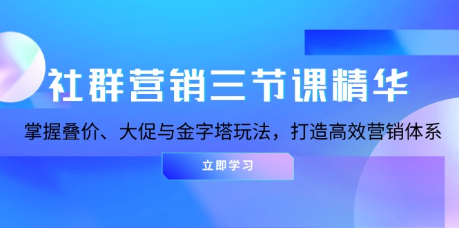 社群营销三节课精华：掌握叠价、大促与金字塔玩法，打造高效营销体系-轻资本网