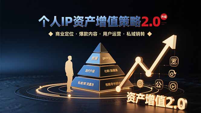 个人IP资产增值策略2.0 拆解商业定位/爆款内容/用户运营/私域销转四大模块-轻资本网