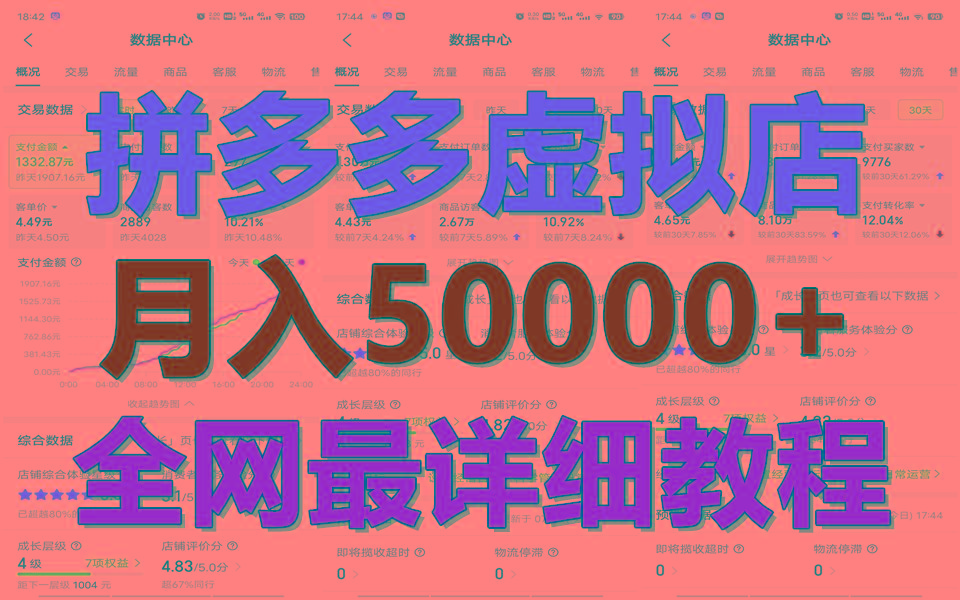 拼多多虚拟电商训练营月入50000+你也行，暴利稳定长久，副业首选-轻资本网