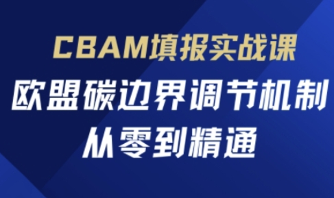 CBAM填报实战课，欧盟碳边界调节机制，从零到精通-轻资本网