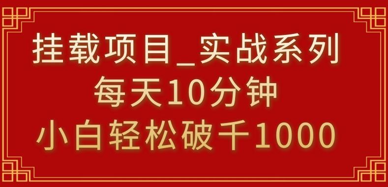 挂载项目，小白轻松破1000，每天10分钟，实战系列保姆级教程【揭秘】-轻资本网