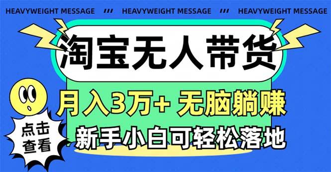 淘宝无人带货3.0高收益玩法，月入3万+，无脑躺赚，新手小白可落地实操-轻资本网