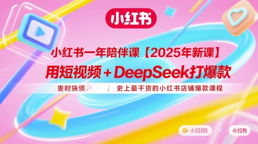 小红书一年陪伴课【2025年新课】，用短视频+deepSeek打爆款，史上最干货的小红书店铺爆款课程-轻资本网