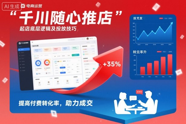 千川随心推起店底层逻辑及投放技巧，提高付费转化率，助力成交-轻资本网