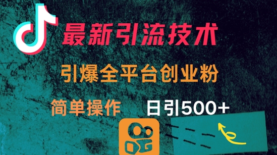 最新引流方法，引爆全平台的一个创业粉，简单操作日引300+-轻资本网