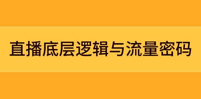 直播底层逻辑与流量密码：定位模型+案例拆解，急速流承接与数据优化全攻略-轻资本网