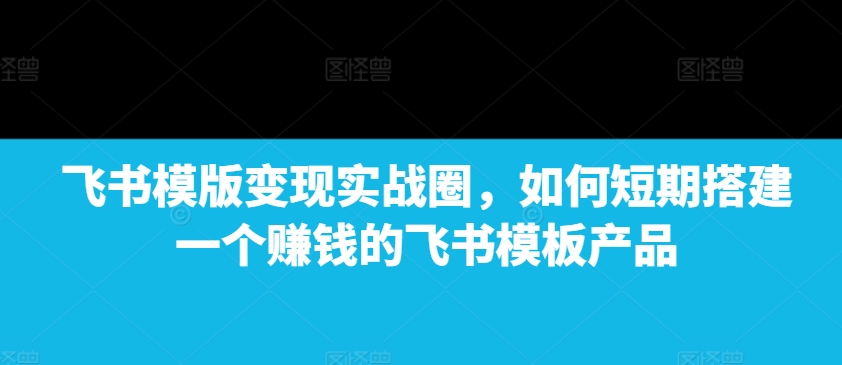 飞书模版变现实战圈，如何短期搭建一个赚钱的飞书模板产品-轻资本网