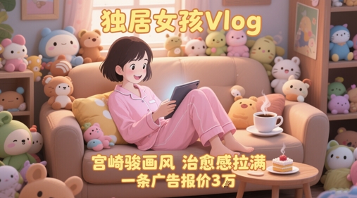 单个账号涨粉71W！用AI制作独居女孩Vlog，宫崎骏画风，治愈感拉满，一条广告报价3W-轻资本网