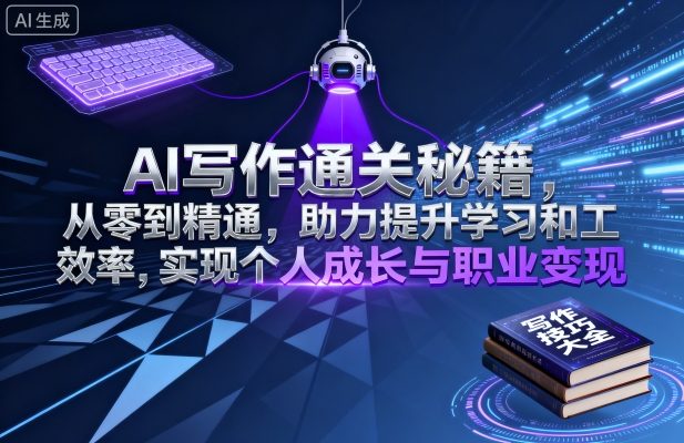 AI写作通关秘籍，从零到精通，助力提升学习和工作效率，实现个人成长与职业变现-轻资本网