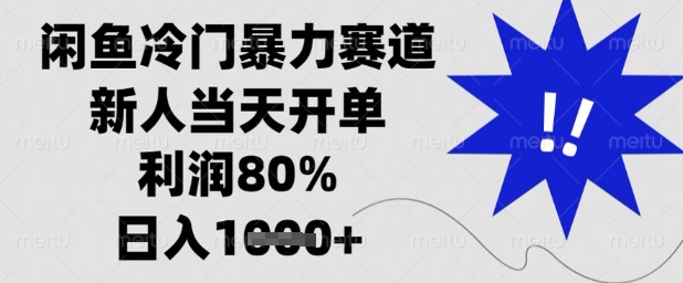 闲鱼冷门暴力赛道，新人当天开单，利润80%，日入1k+【揭秘】-轻资本网