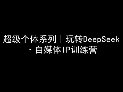 超级个体系列，玩转DeepSeek·自媒体IP训练营，deepseek教程-轻资本网