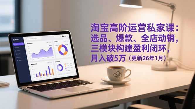 淘宝高阶运营私家课：选品、爆款、全店动销，三模块构建盈利闭环，月入破5万(更新26年1月-轻资本网