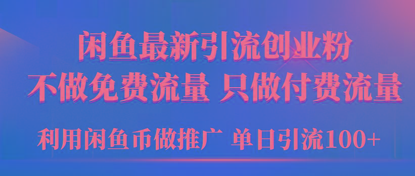 (9584期)2024年闲鱼币推广引流创业粉，不做免费流量，只做付费流量，单日引流100+-轻资本网